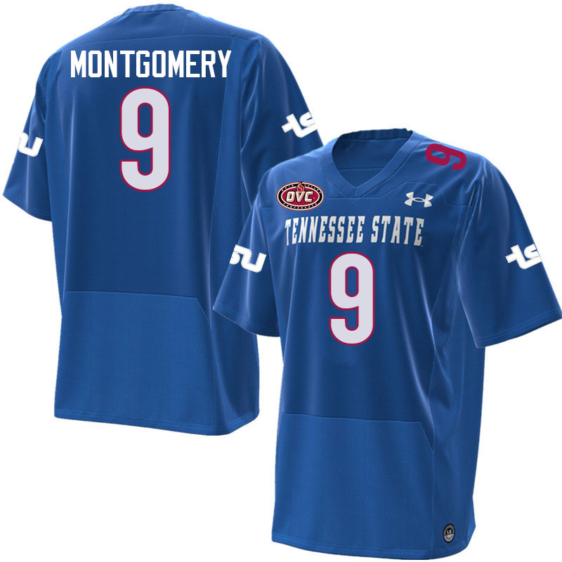 Tennessee State Tigers #9 Brock Montgomery College Football Jerseys,Uniforms-Blue